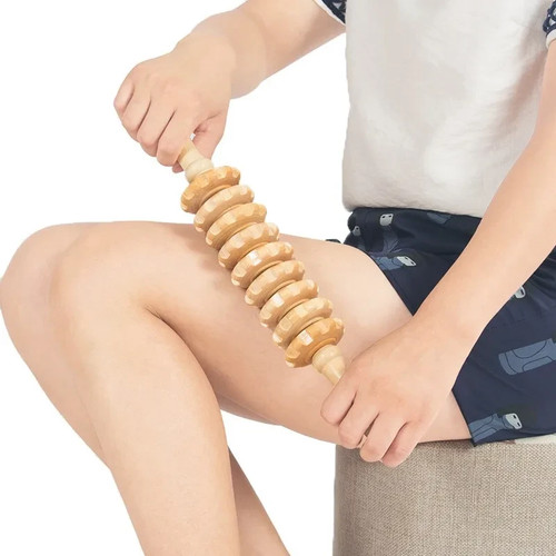 Wooden massage roller - wooden,