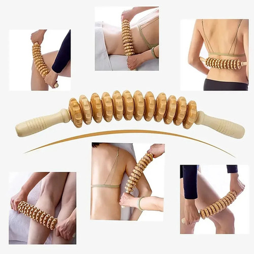 Wooden massage roller - wooden,