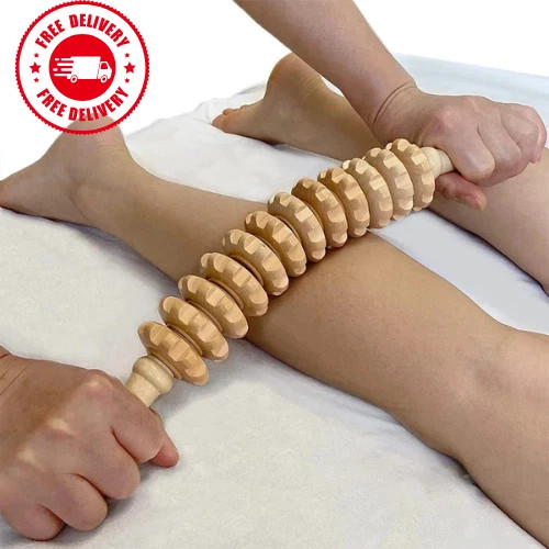 Wooden massage roller - wooden,
