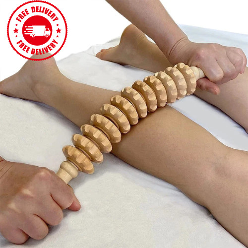 Wooden massage roller - wooden,